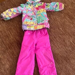 Columbia Multicolor Jacket and Pink Snow Pants
